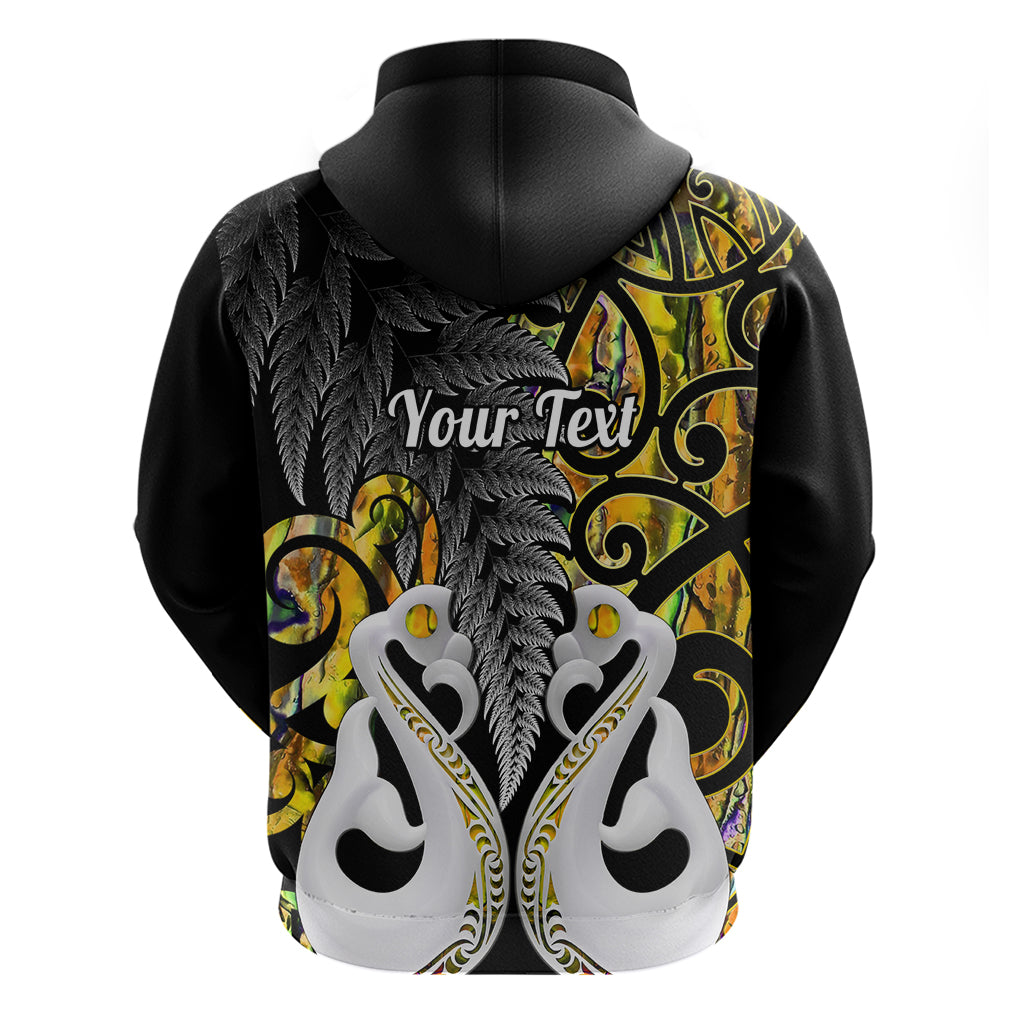 Custom New Zealand Hoodie Te Manaia Mangopare Maori And Fern Gold Style LT14