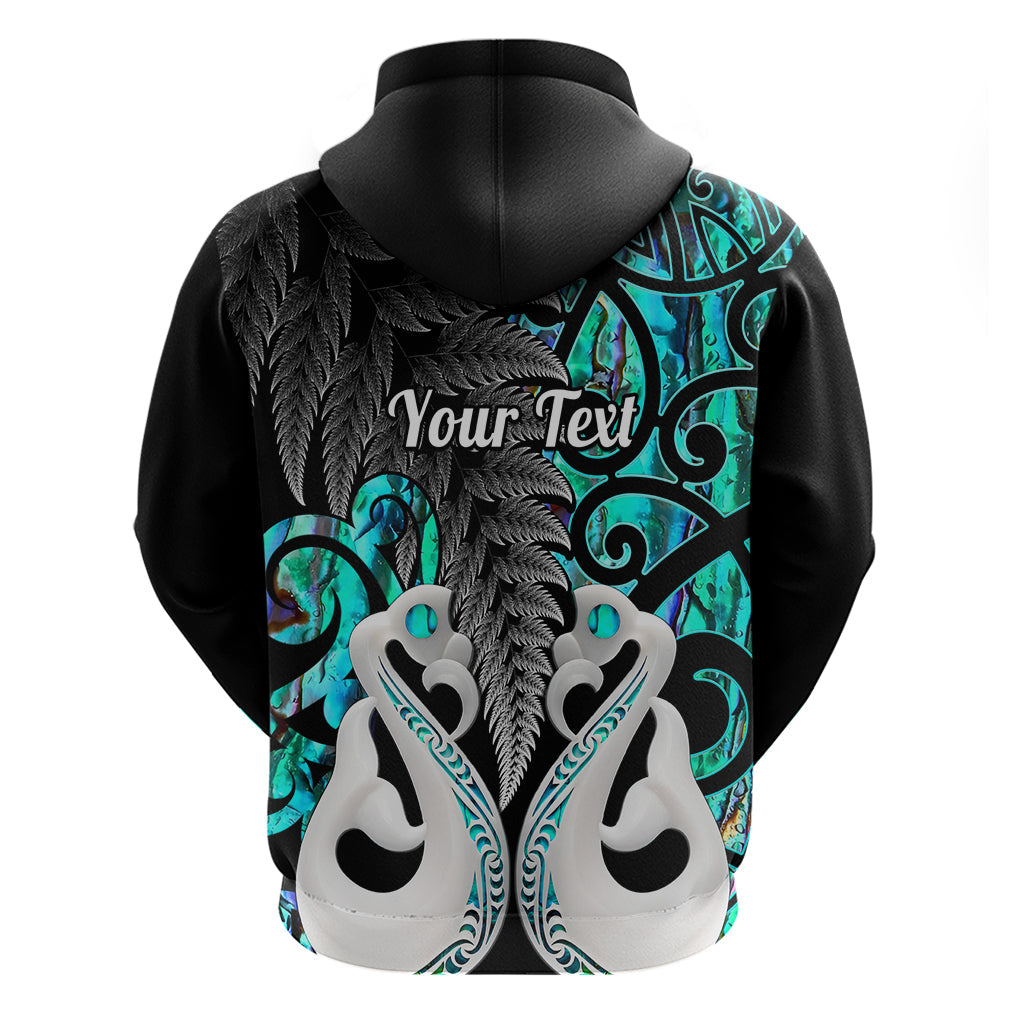 Custom New Zealand Hoodie Te Manaia Mangopare Maori And Fern Turquoise Style LT14