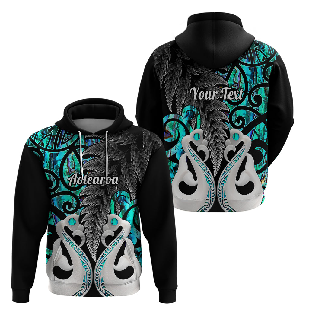 Custom New Zealand Hoodie Te Manaia Mangopare Maori And Fern Turquoise Style LT14