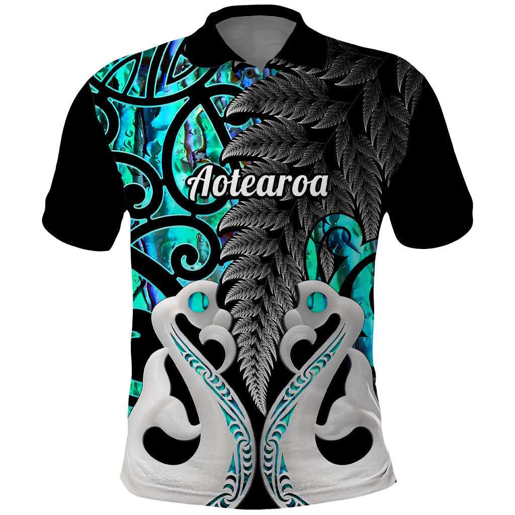 Custom New Zealand Polo Shirt Te Manaia Mangopare Maori And Fern Turquoise Style LT14