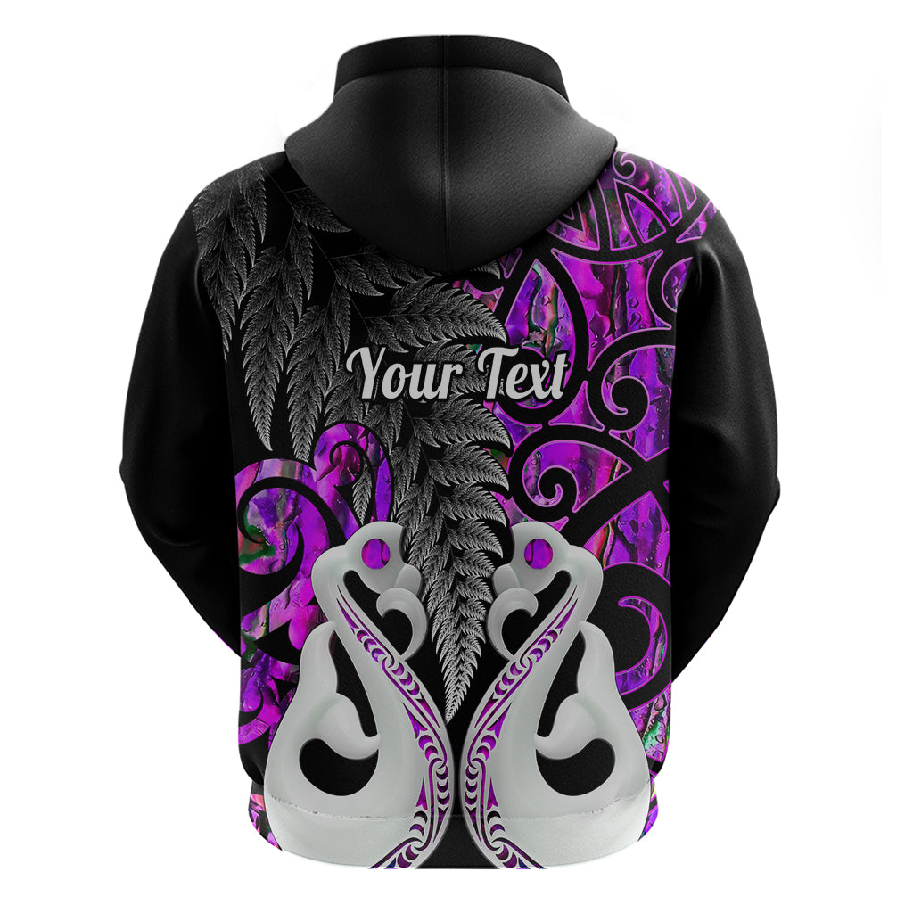 Custom New Zealand Hoodie Te Manaia Mangopare Maori And Fern Purple Style LT14