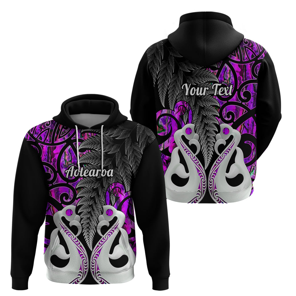 Custom New Zealand Hoodie Te Manaia Mangopare Maori And Fern Purple Style LT14