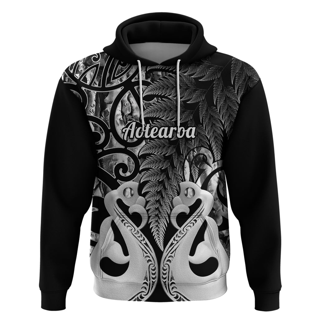 Custom New Zealand Hoodie Te Manaia Mangopare Maori And Fern Black Style LT14
