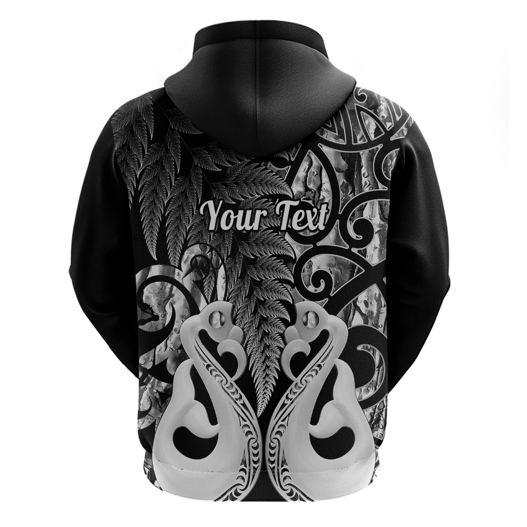 Custom New Zealand Hoodie Te Manaia Mangopare Maori And Fern Black Style LT14