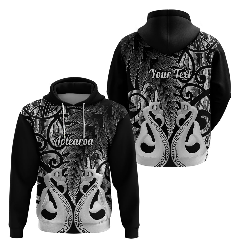 Custom New Zealand Hoodie Te Manaia Mangopare Maori And Fern Black Style LT14