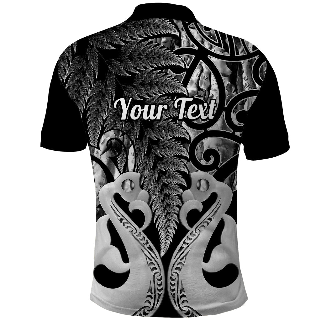 Custom New Zealand Polo Shirt Te Manaia Mangopare Maori And Fern Black Style LT14