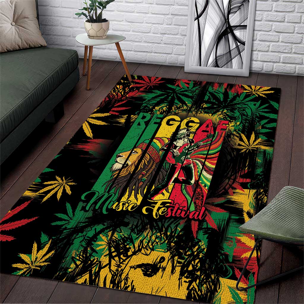 Jamaica Reggae Festival Area Rug One Love Rastafari Culture LT14