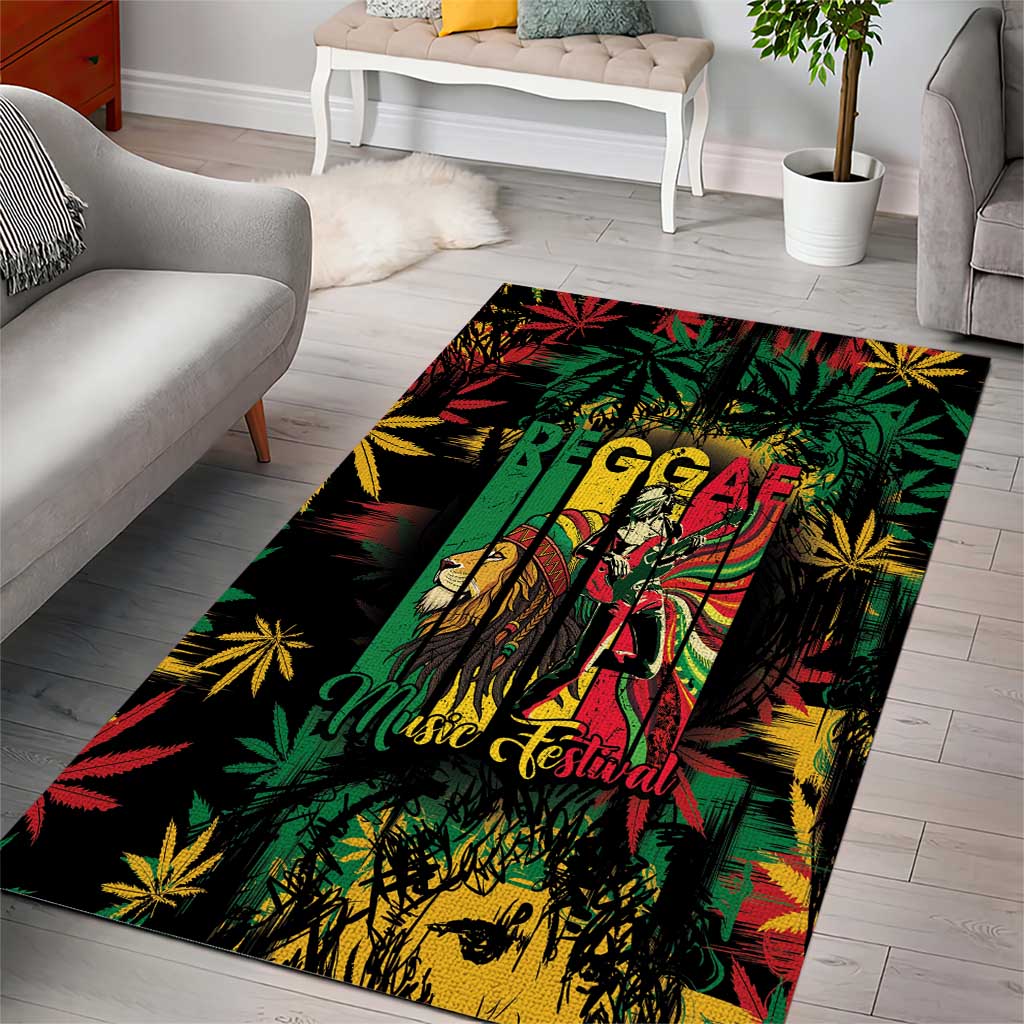 Jamaica Reggae Festival Area Rug One Love Rastafari Culture LT14