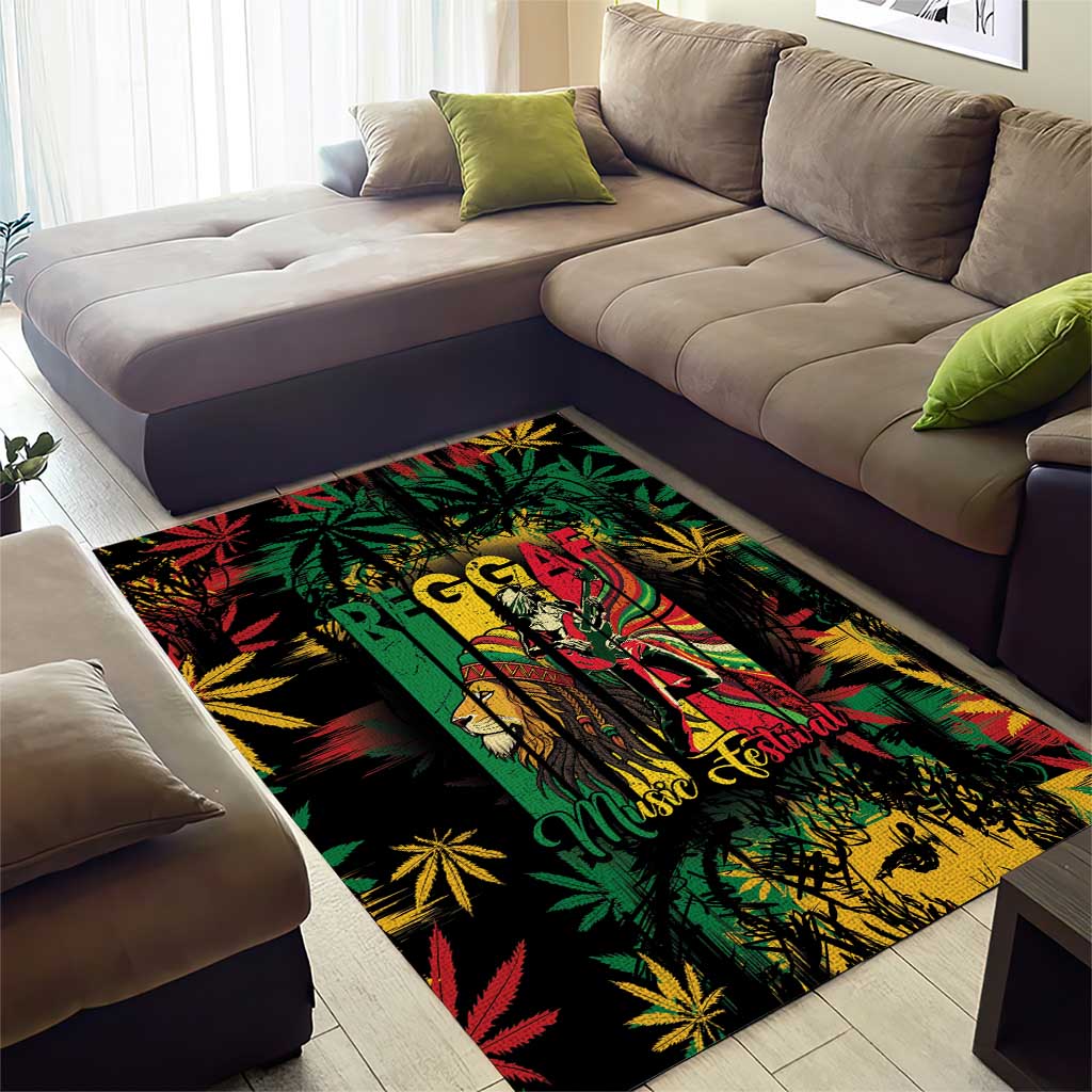 Jamaica Reggae Festival Area Rug One Love Rastafari Culture LT14