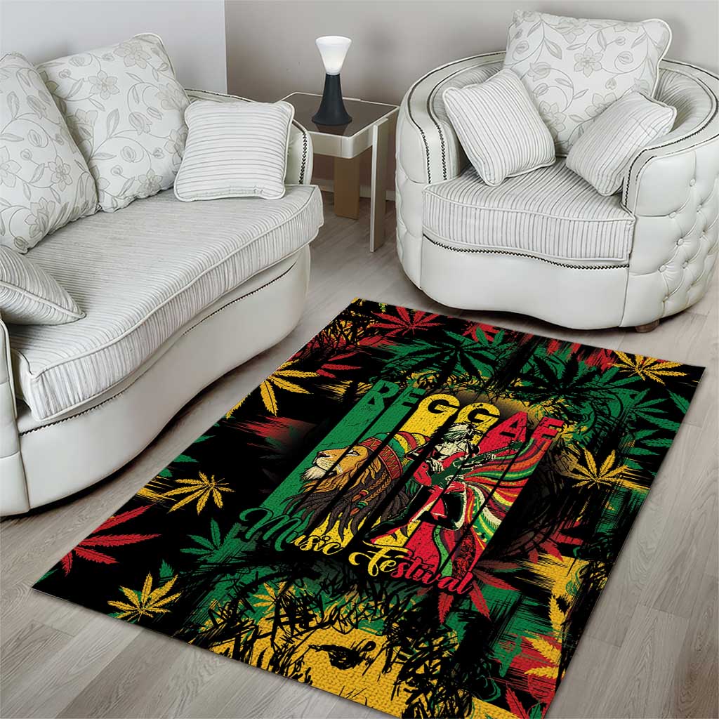 Jamaica Reggae Festival Area Rug One Love Rastafari Culture LT14