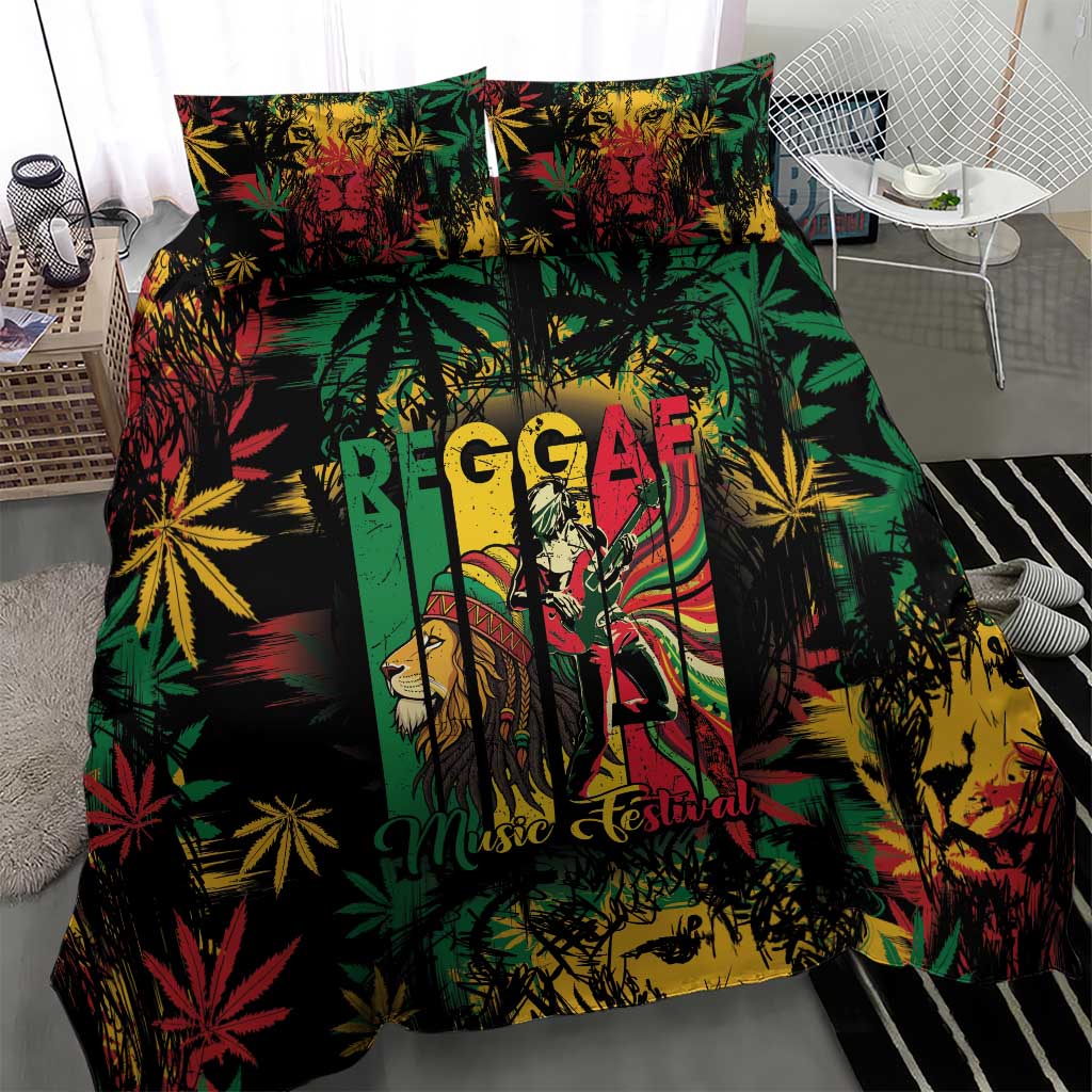 Jamaica Reggae Festival Bedding Set One Love Rastafari Culture LT14