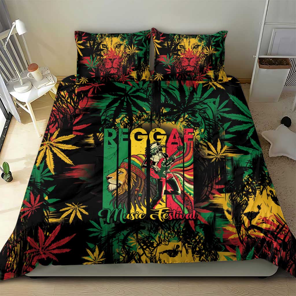 Jamaica Reggae Festival Bedding Set One Love Rastafari Culture LT14