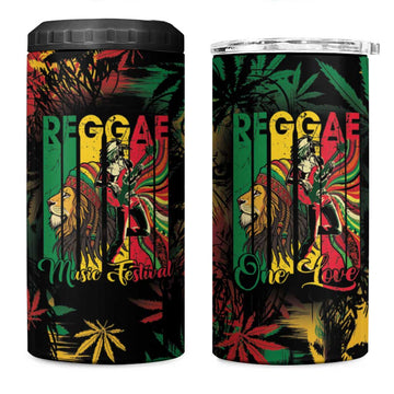 Jamaica Reggae Festival 4 in 1 Can Cooler Tumbler One Love Rastafari Culture LT14