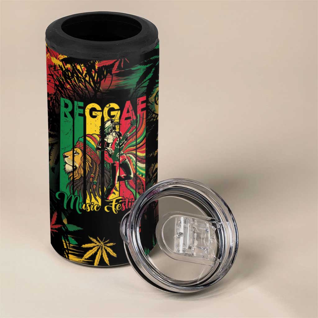Jamaica Reggae Festival 4 in 1 Can Cooler Tumbler One Love Rastafari Culture LT14