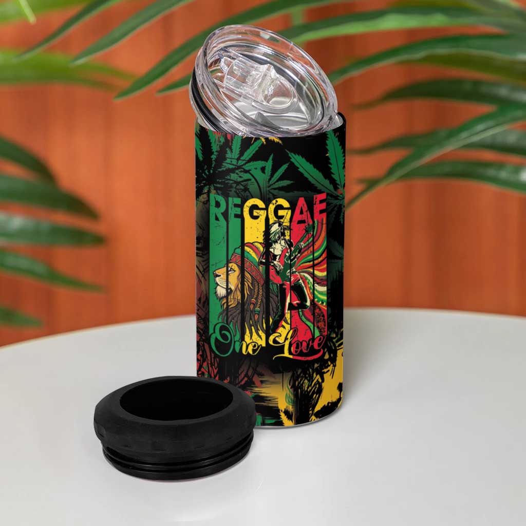 Jamaica Reggae Festival 4 in 1 Can Cooler Tumbler One Love Rastafari Culture LT14