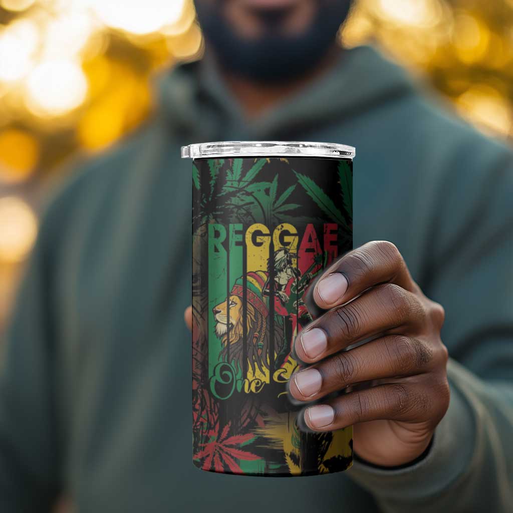 Jamaica Reggae Festival 4 in 1 Can Cooler Tumbler One Love Rastafari Culture LT14