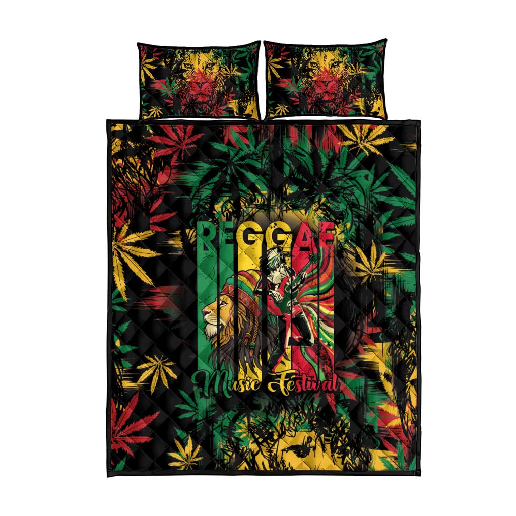 Jamaica Reggae Festival Quilt Bed Set One Love Rastafari Culture LT14