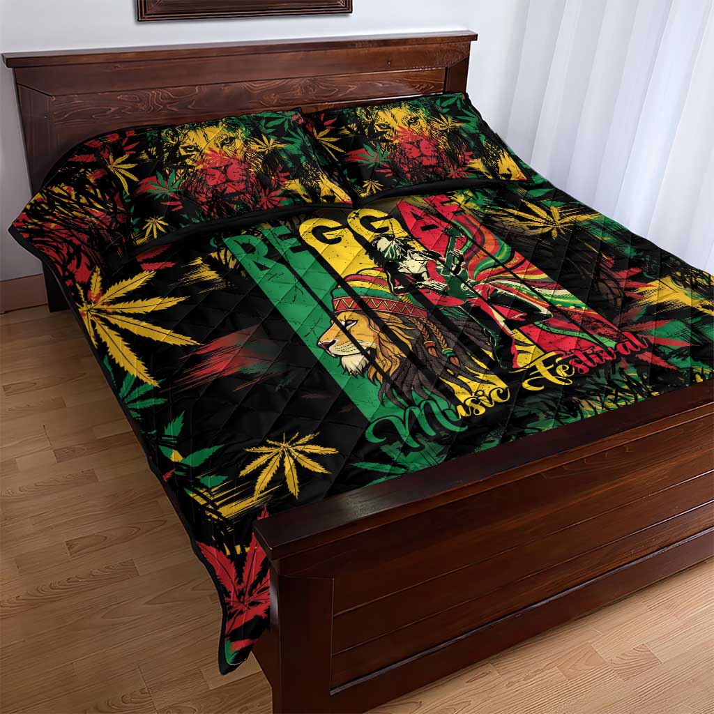 Jamaica Reggae Festival Quilt Bed Set One Love Rastafari Culture LT14