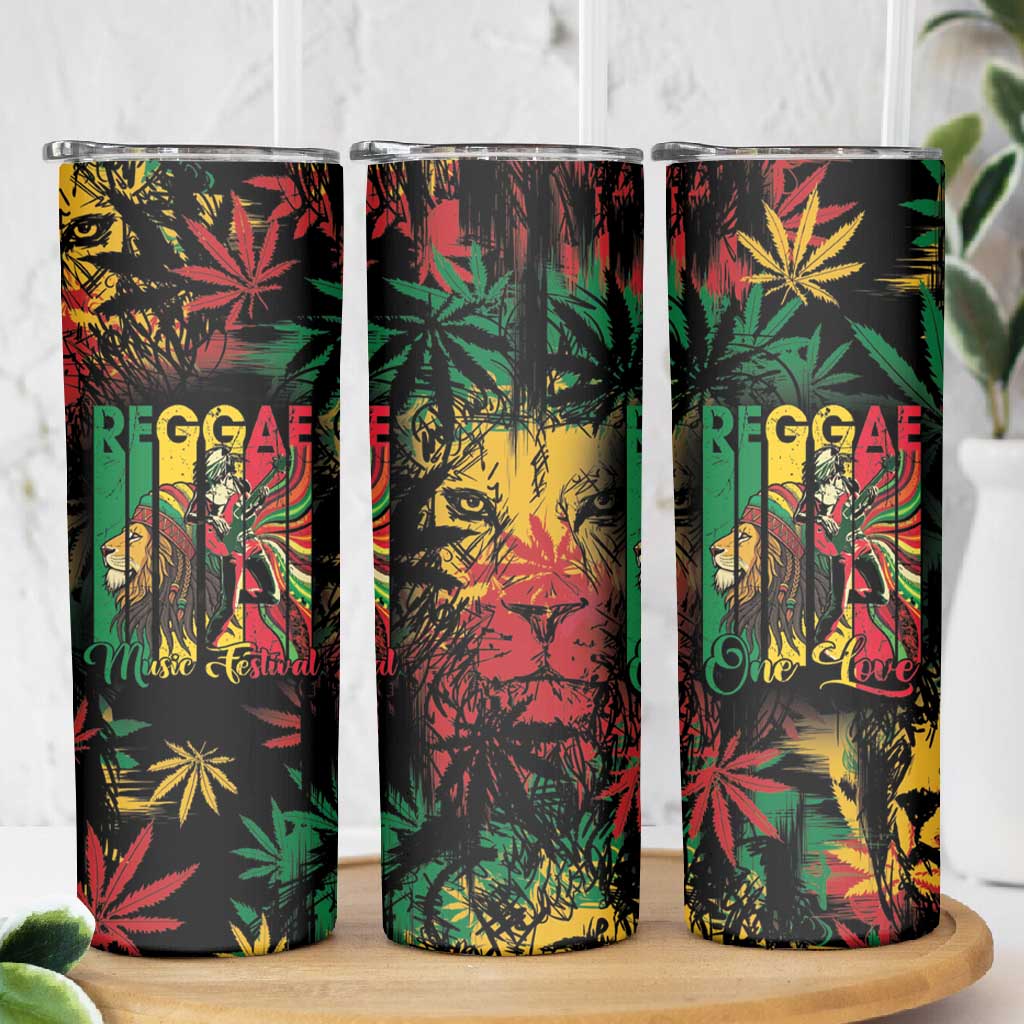 Jamaica Reggae Festival Skinny Tumbler One Love Rastafari Culture LT14