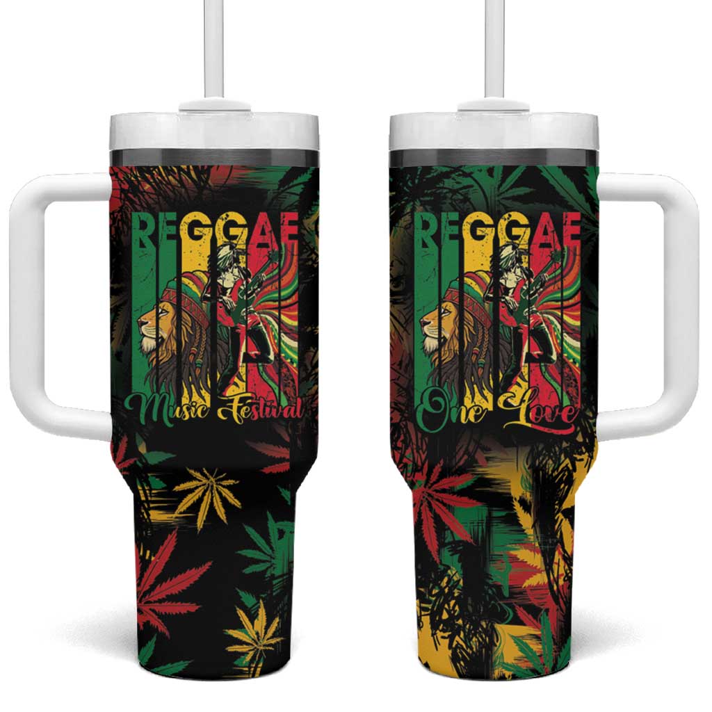 Jamaica Reggae Festival Tumbler With Handle One Love Rastafari Culture LT14