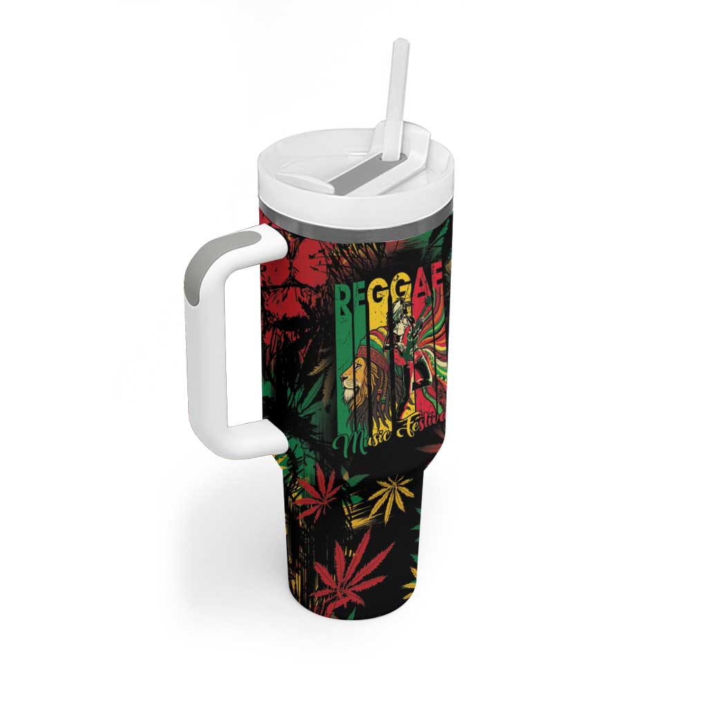 Jamaica Reggae Festival Tumbler With Handle One Love Rastafari Culture LT14
