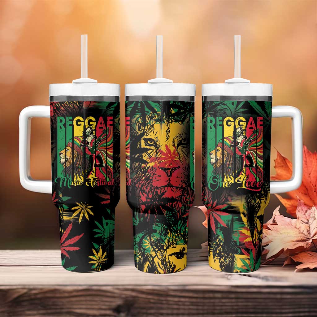 Jamaica Reggae Festival Tumbler With Handle One Love Rastafari Culture LT14