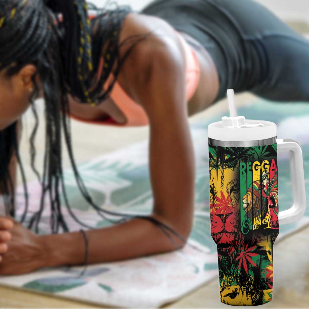 Jamaica Reggae Festival Tumbler With Handle One Love Rastafari Culture LT14