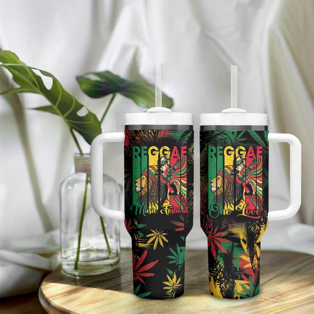 Jamaica Reggae Festival Tumbler With Handle One Love Rastafari Culture LT14