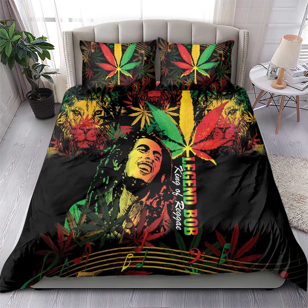 King Of Reggae Legend Bob Bedding Set Rasta Cannabis LT14
