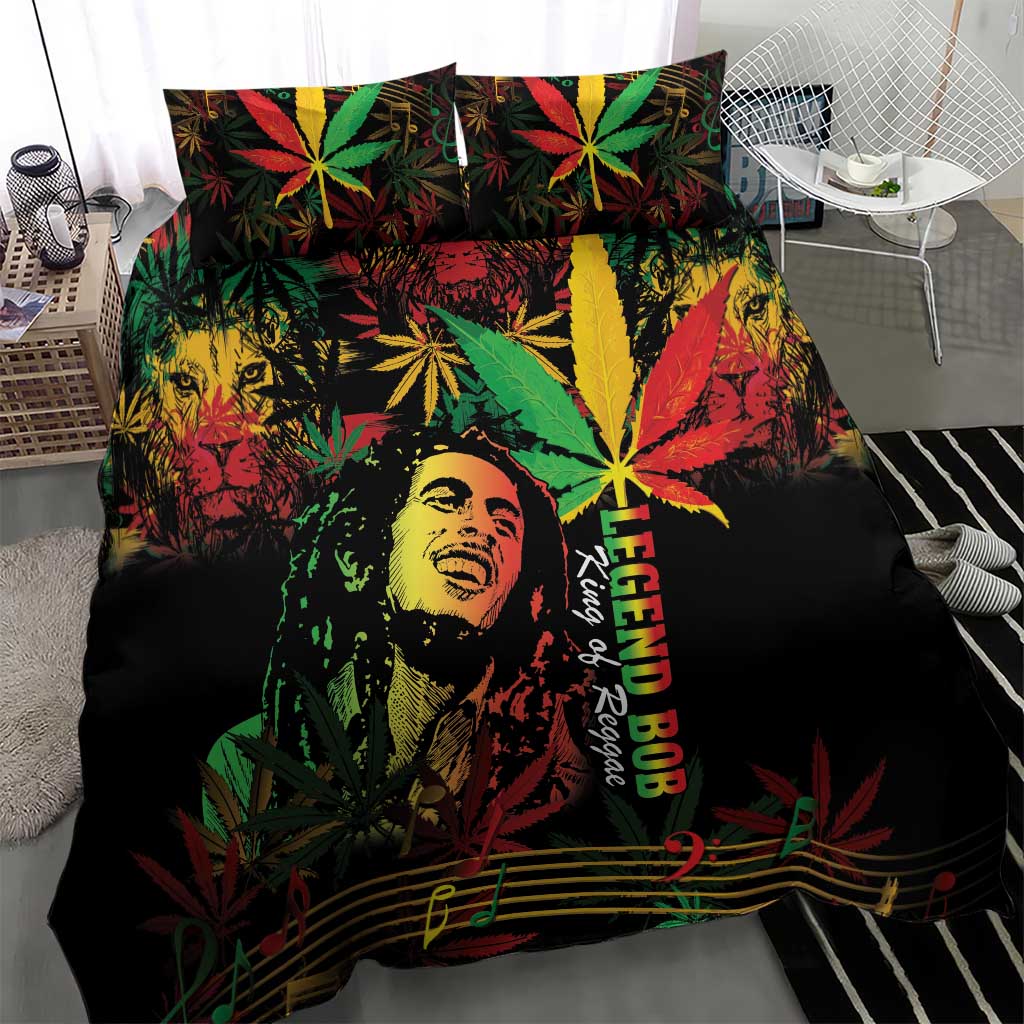 King Of Reggae Legend Bob Bedding Set Rasta Cannabis LT14