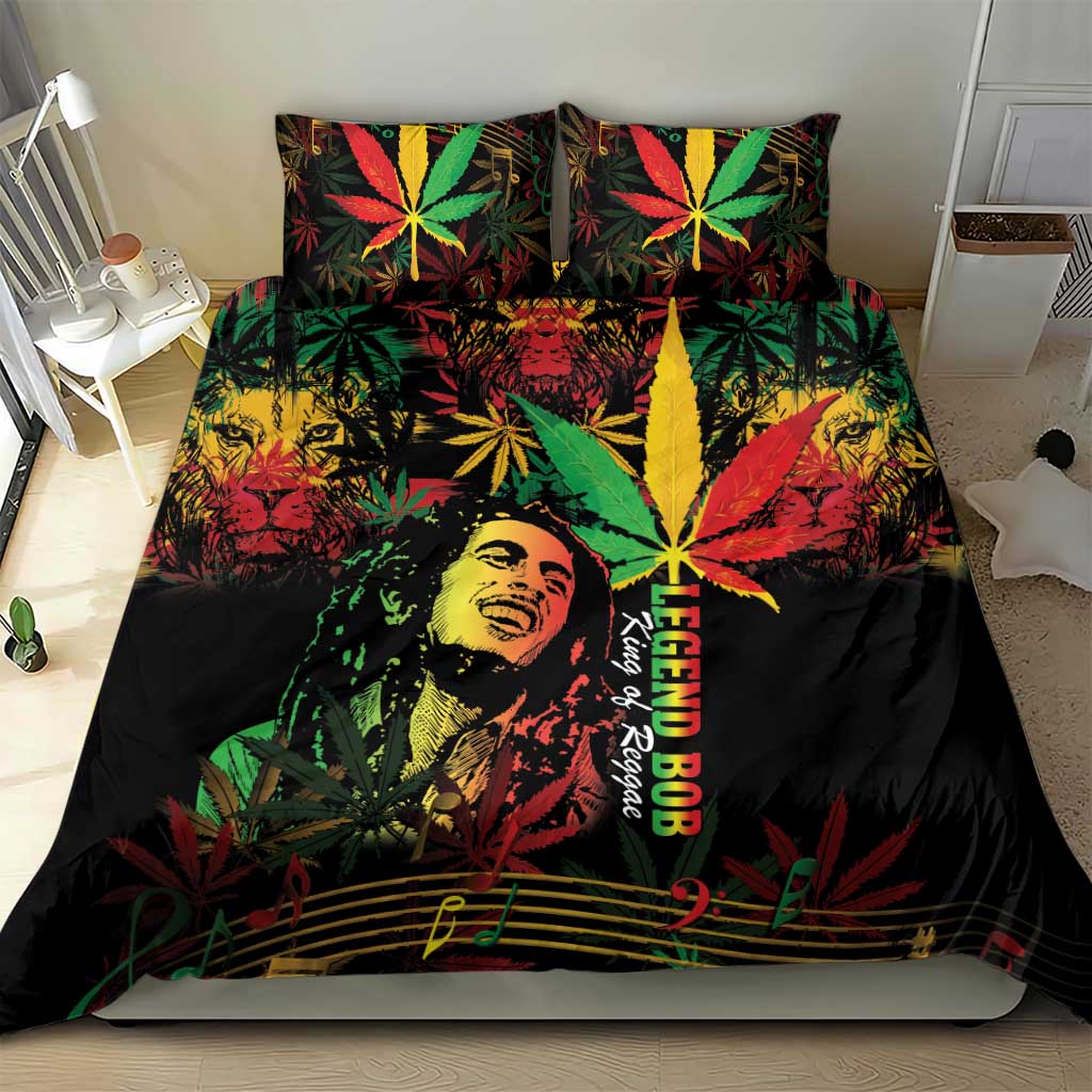 King Of Reggae Legend Bob Bedding Set Rasta Cannabis LT14