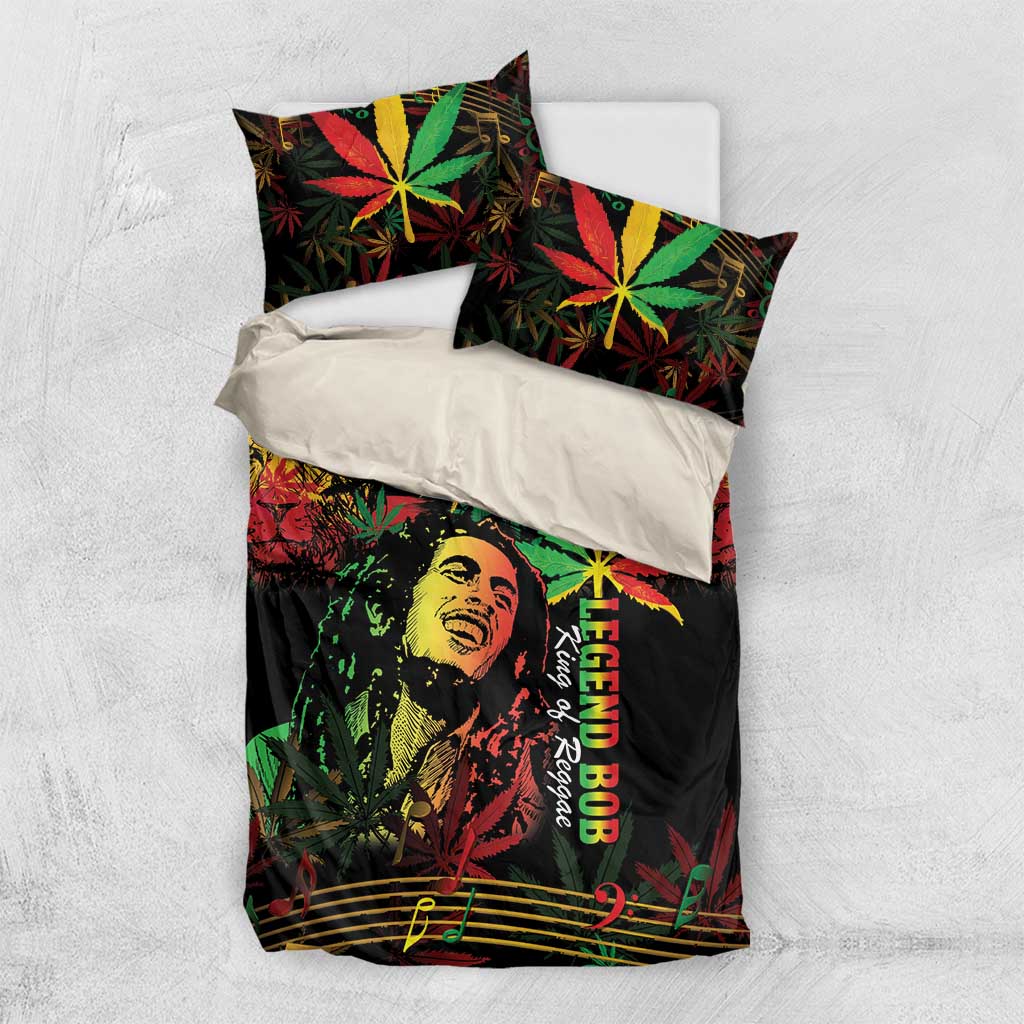 King Of Reggae Legend Bob Bedding Set Rasta Cannabis LT14