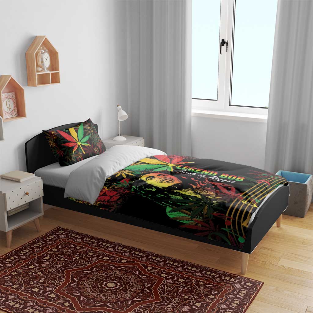 King Of Reggae Legend Bob Bedding Set Rasta Cannabis LT14
