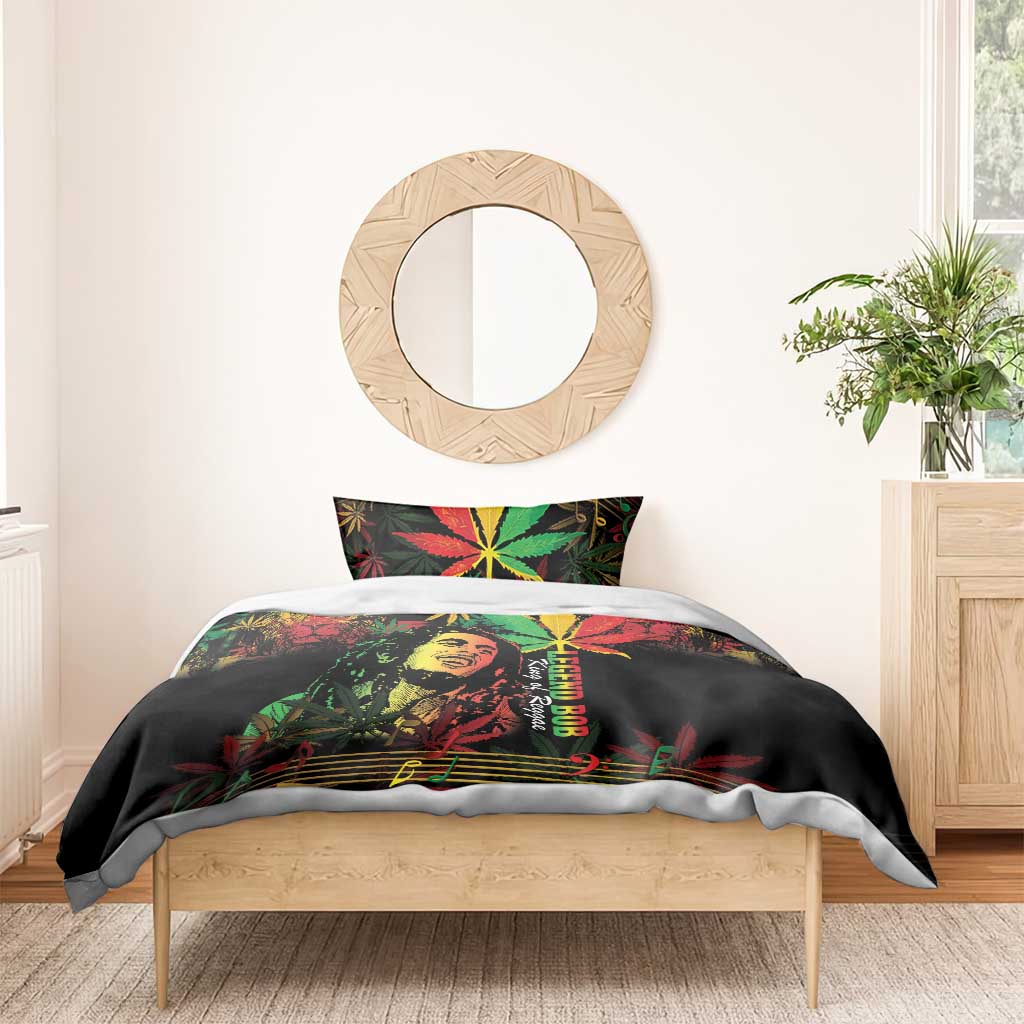 King Of Reggae Legend Bob Bedding Set Rasta Cannabis LT14