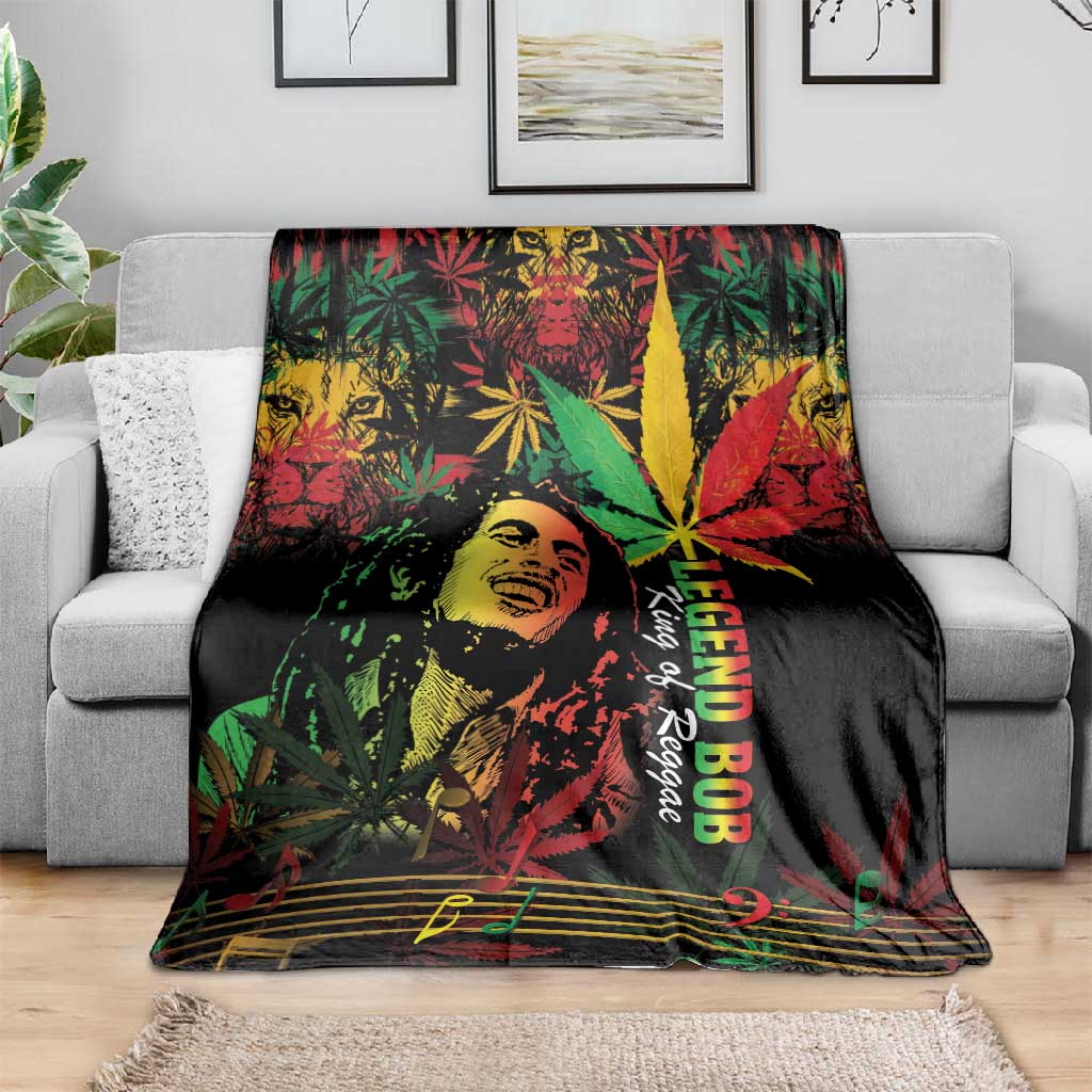 King Of Reggae Legend Bob Blanket Rasta Cannabis LT14