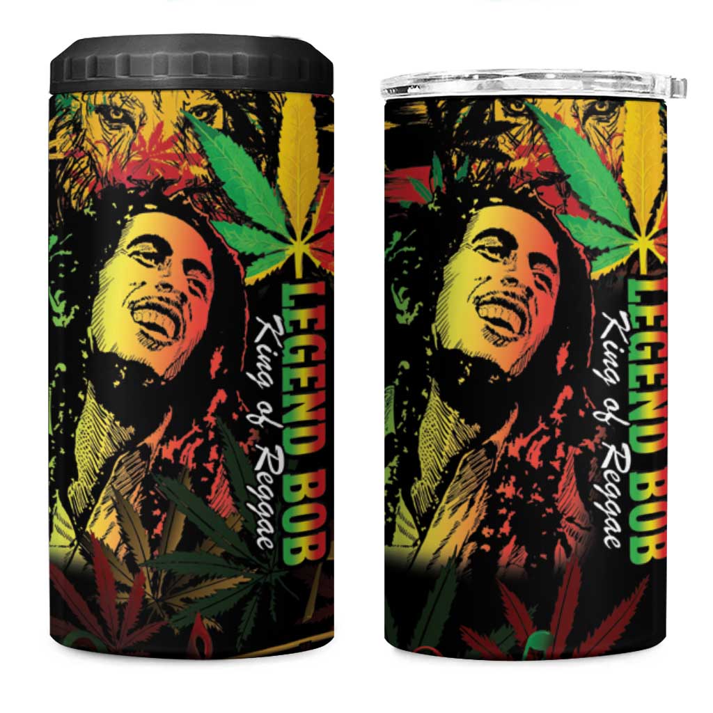 King Of Reggae Legend Bob 4 in 1 Can Cooler Tumbler Rasta Cannabis LT14