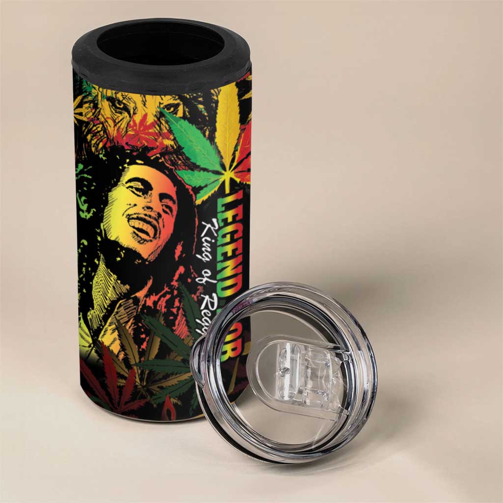 King Of Reggae Legend Bob 4 in 1 Can Cooler Tumbler Rasta Cannabis LT14