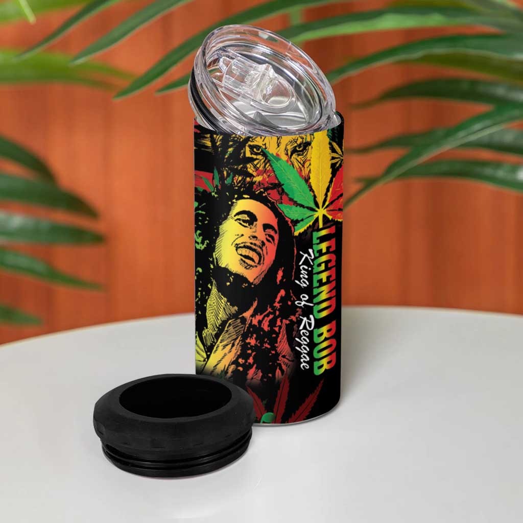 King Of Reggae Legend Bob 4 in 1 Can Cooler Tumbler Rasta Cannabis LT14