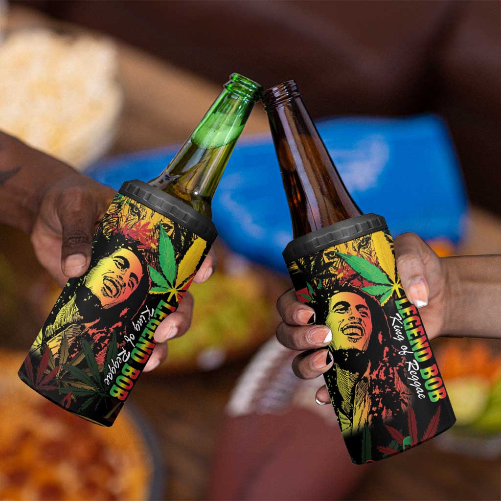 King Of Reggae Legend Bob 4 in 1 Can Cooler Tumbler Rasta Cannabis LT14