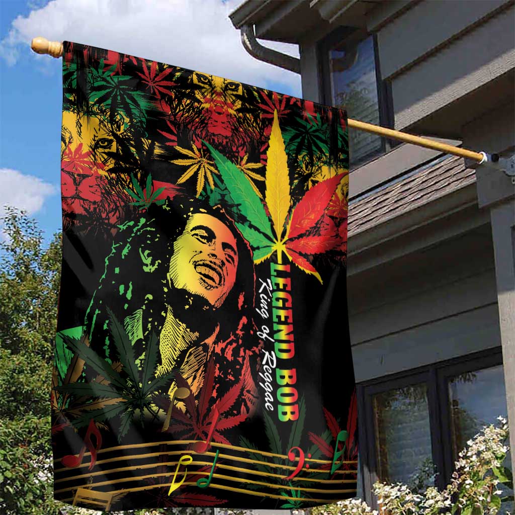 King Of Reggae Legend Bob Garden Flag Rasta Cannabis LT14