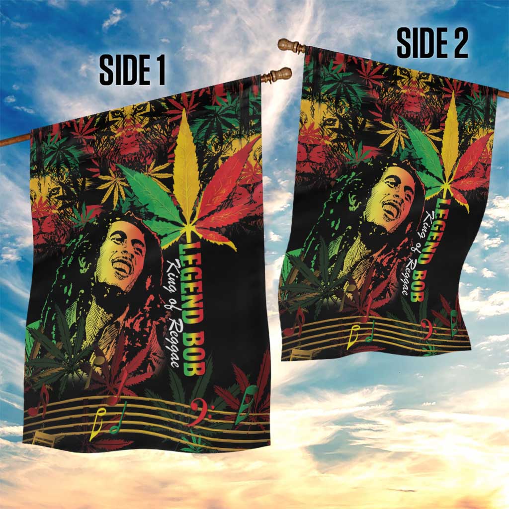 King Of Reggae Legend Bob Garden Flag Rasta Cannabis LT14