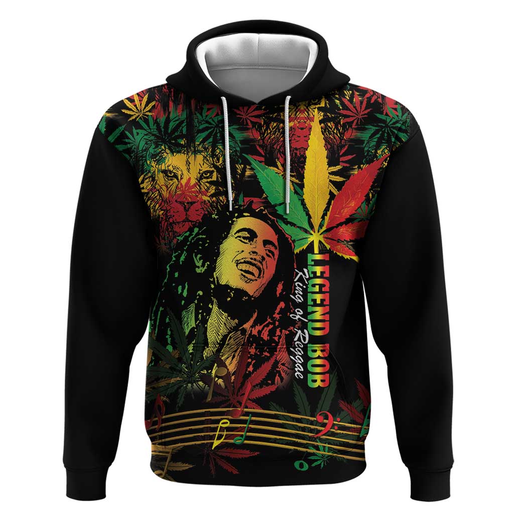 King Of Reggae Legend Bob Hoodie Rasta Cannabis LT14