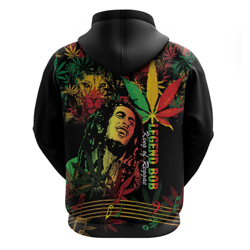 King Of Reggae Legend Bob Hoodie Rasta Cannabis LT14