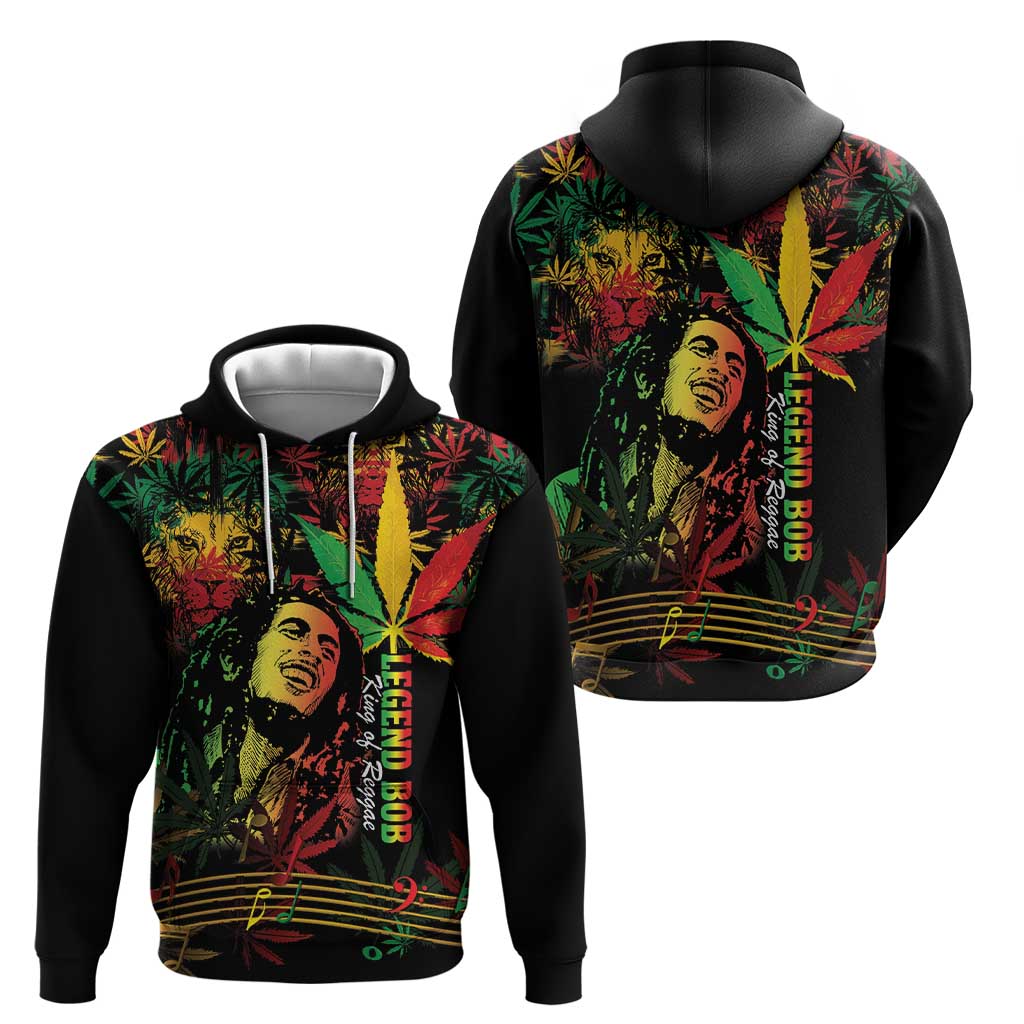 King Of Reggae Legend Bob Hoodie Rasta Cannabis LT14