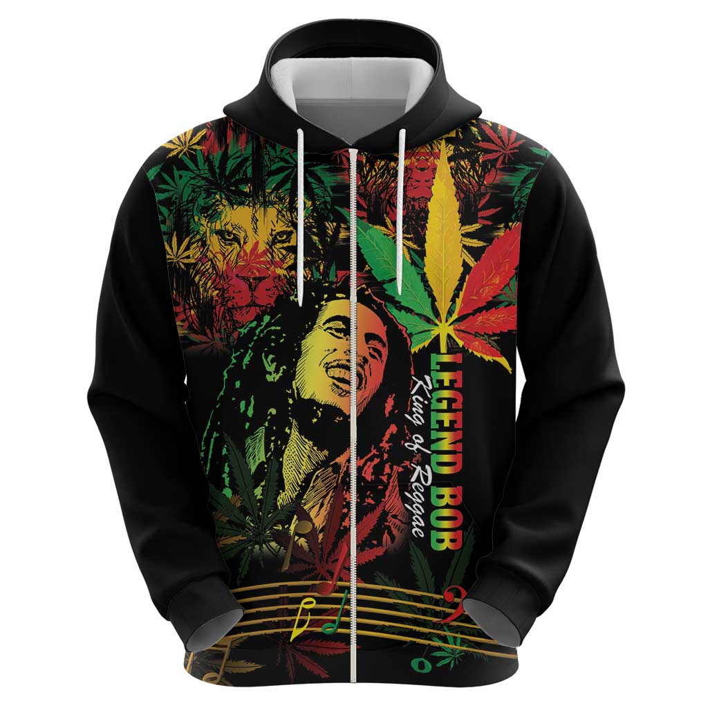 King Of Reggae Legend Bob Hoodie Rasta Cannabis LT14