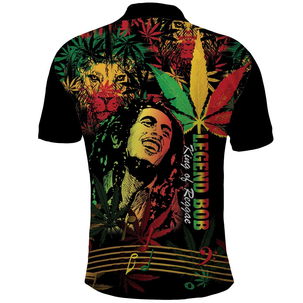 King Of Reggae Legend Bob Polo Shirt Rasta Cannabis LT14