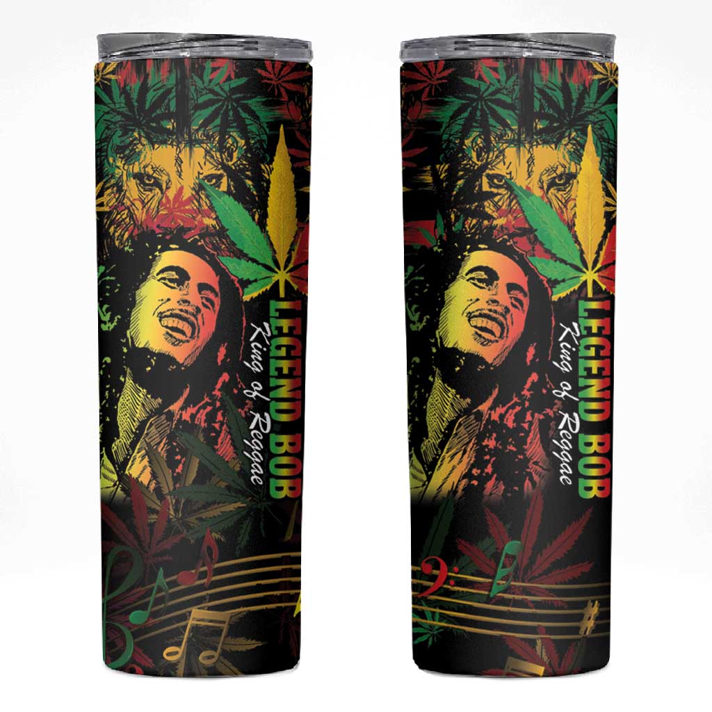 King Of Reggae Legend Bob Skinny Tumbler Rasta Cannabis LT14