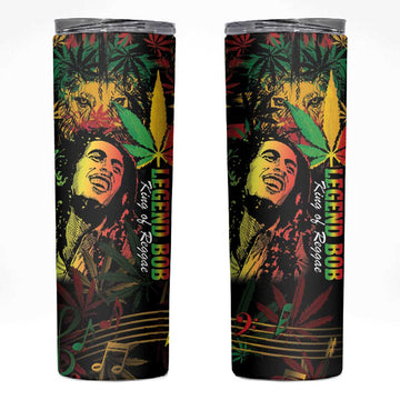King Of Reggae Legend Bob Skinny Tumbler Rasta Cannabis LT14