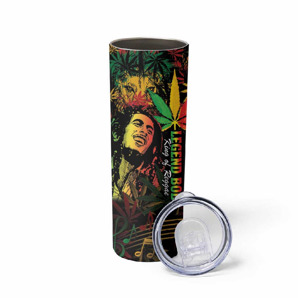 King Of Reggae Legend Bob Skinny Tumbler Rasta Cannabis LT14