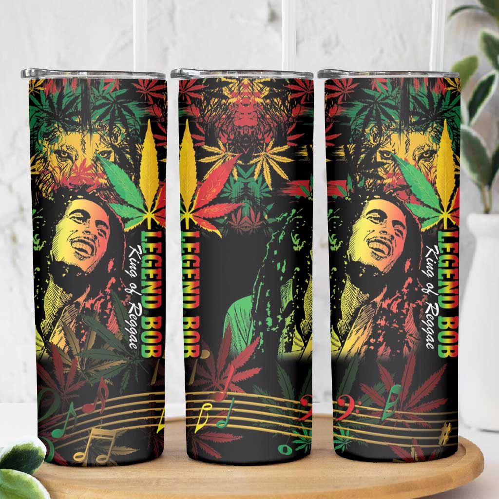 King Of Reggae Legend Bob Skinny Tumbler Rasta Cannabis LT14